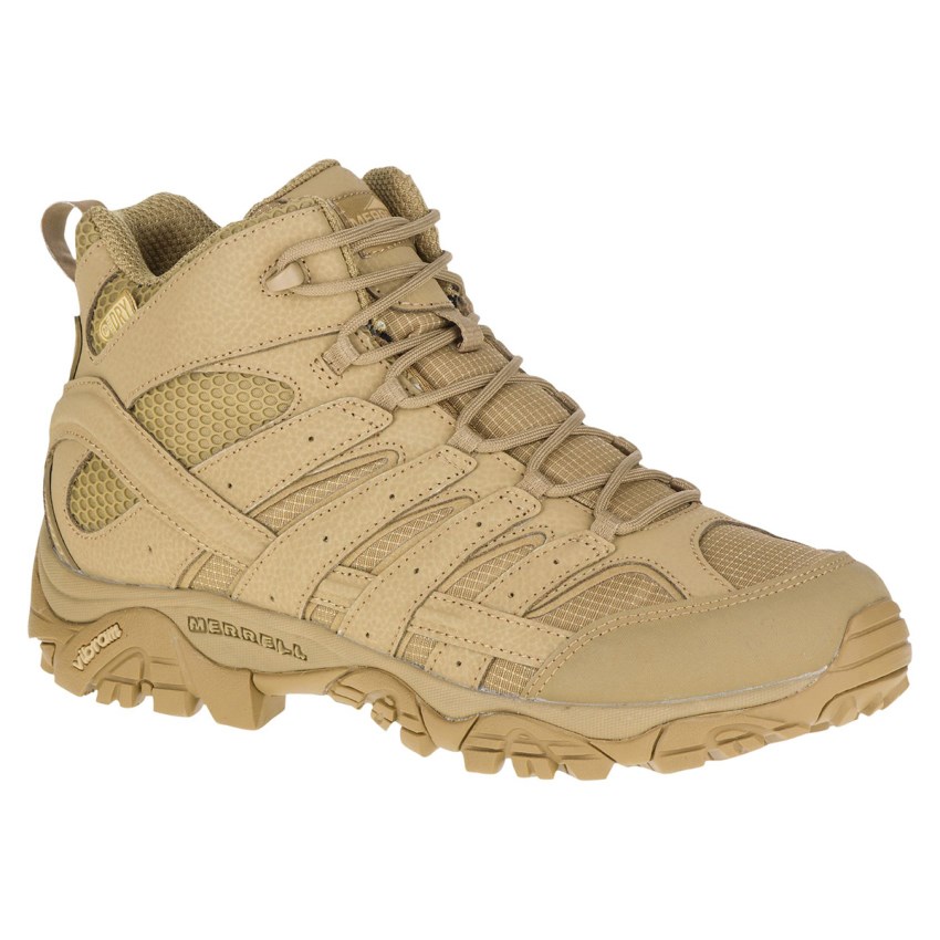 Bottes de Securite Merrell Moab 2 Mid Tactical Waterproof Marron Clair Homme | M.I.WBFF